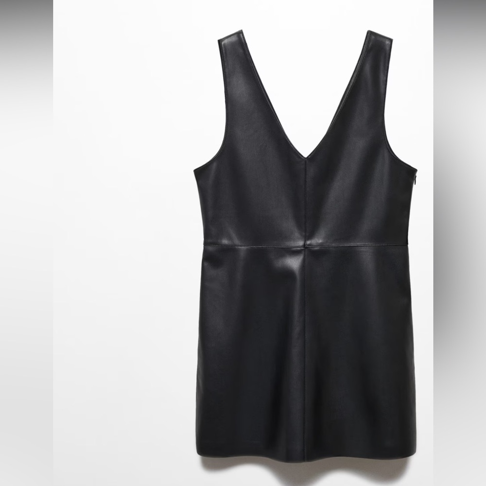 Faux Leather Pinafore Dress